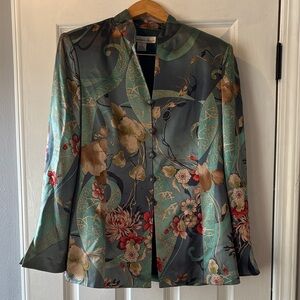 Banana Republic Silk Blazer with Floral Design